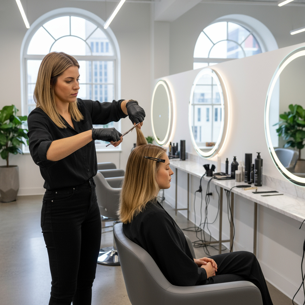 Professionelles Haarstyling im Salon